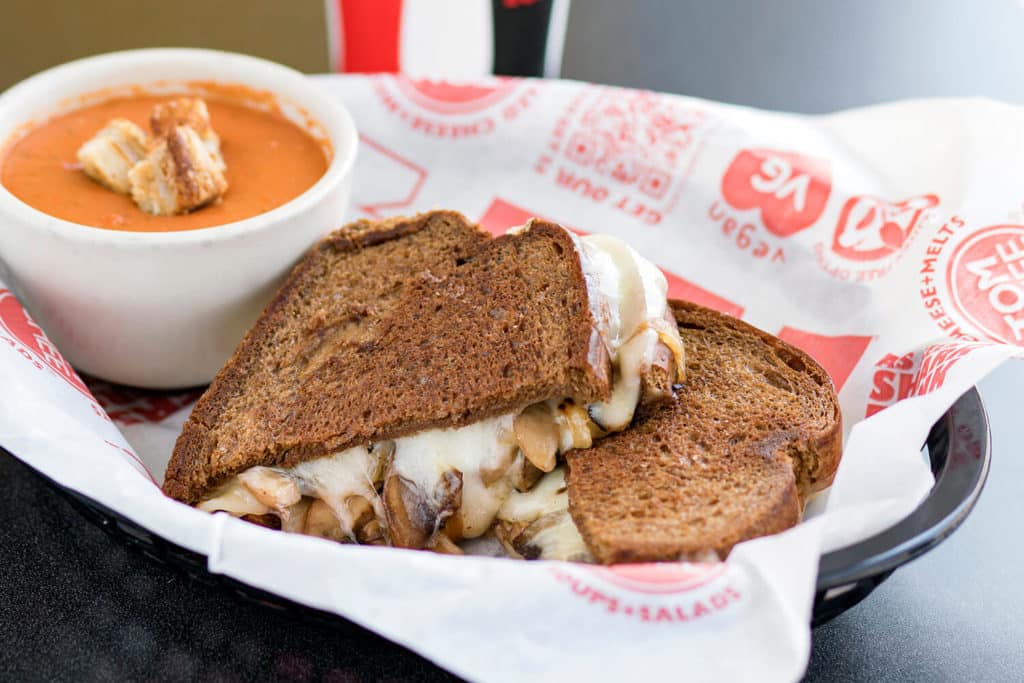 Swiss Shroom Sandwich Combo with soup tom & chee franchise